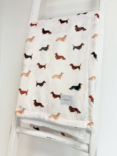 Supersize Soft Blanket - Watercolour Dachshunds