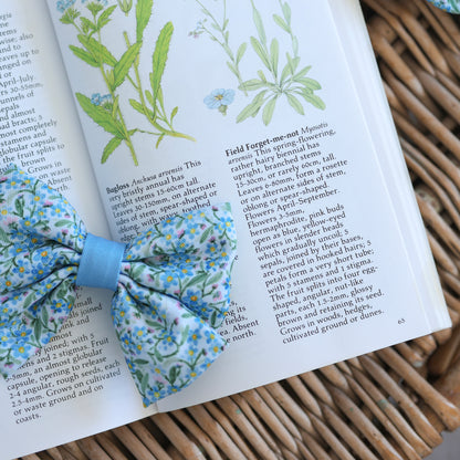 Dog Sailor Bow Tie - Flourishing Forget-Me-Nots