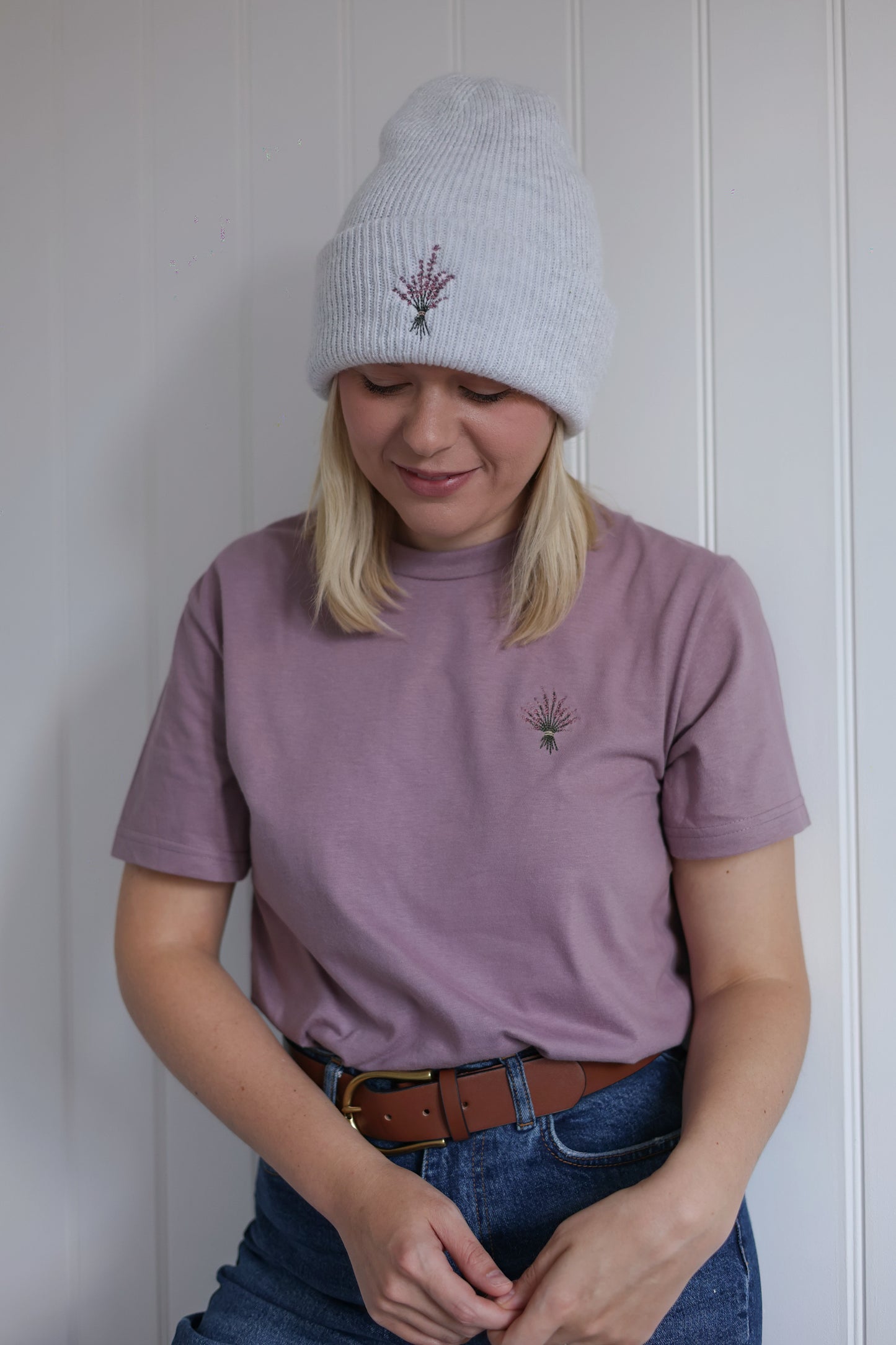 Embroidered AP T-Shirt - Highland Heather