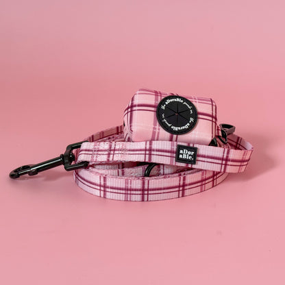 Poop Bag Holder - LUXE Rose Quartz Plaid