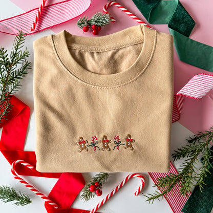 Embroidered Lightweight Sweatshirt - Gingerbread Bakery - Caramel