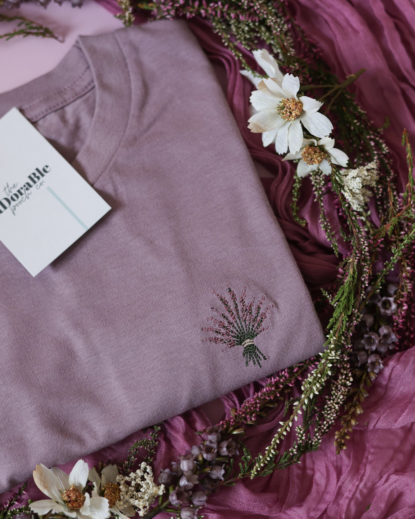 Embroidered AP T-Shirt - Highland Heather