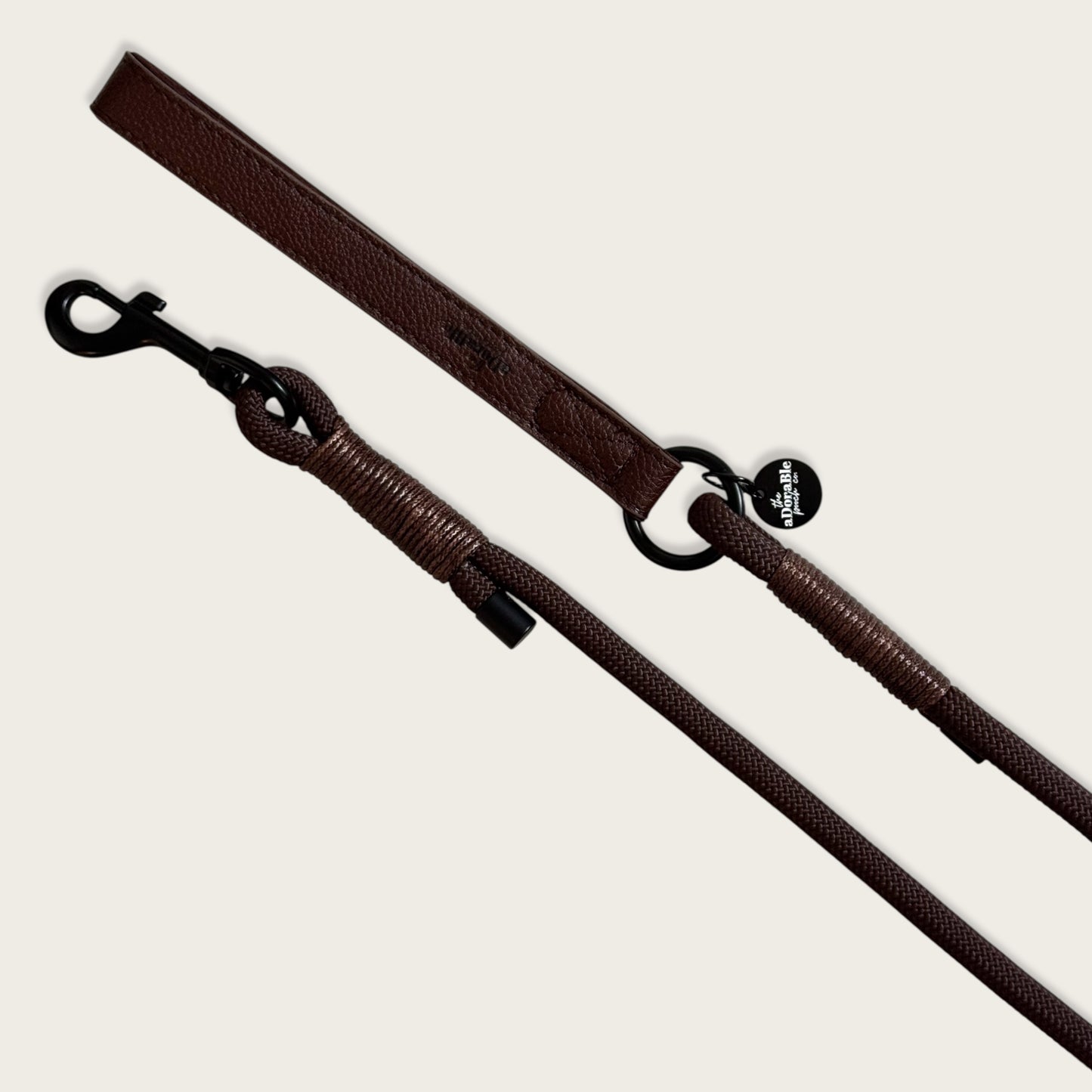 Heritage Faux Leather Rope Dog Lead - Brown