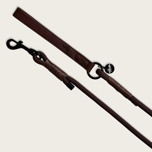 Heritage Faux Leather Rope Dog Lead - Brown