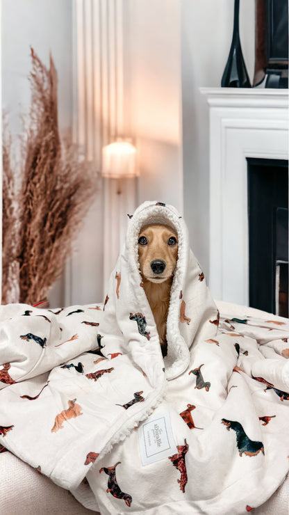 Supersize Soft Blanket - Watercolour Dachshunds