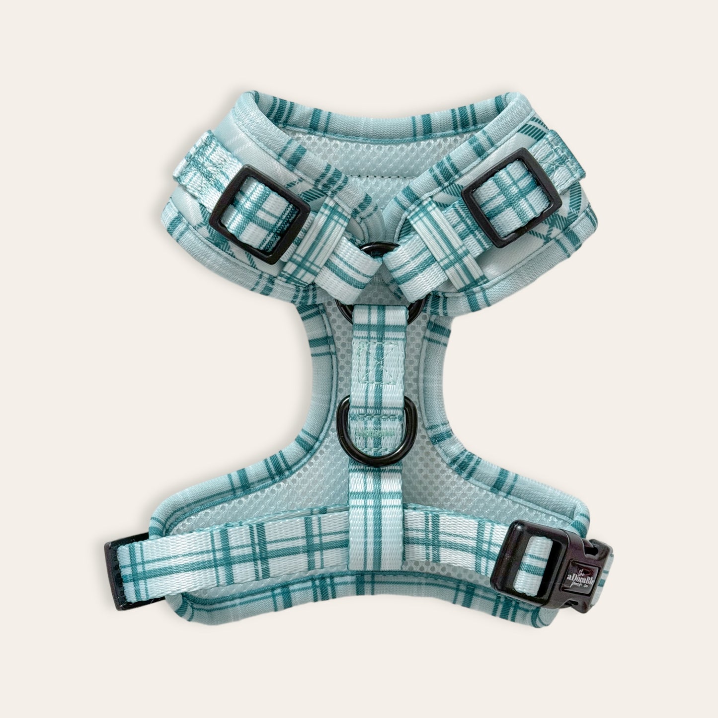 Adjustable Harness - LUXE Frosted Mint Plaid