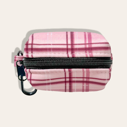 Poop Bag Holder - LUXE Rose Quartz Plaid