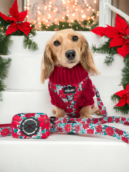 Hand Knitted Dachshund Jumper - Berry Red