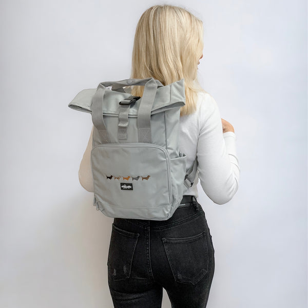 Mini Backpack - Dachshunds - Grey