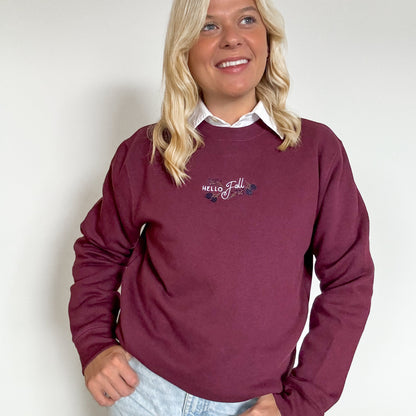 Embroidered Signature Sweatshirt - Bramble Berry - Mulberry