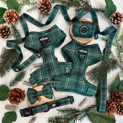 Adjustable Harness - LUXE Hunter Green Plaid