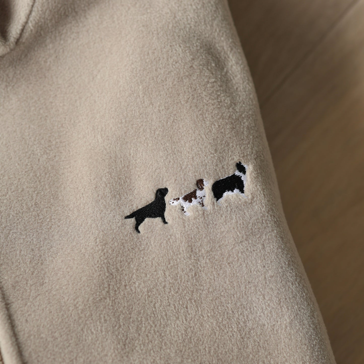 Embroidered Oversized Outdoor Full Zip Fleece - Natural - Working Breed - SAMPLE - 2XL