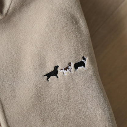 Embroidered Oversized Outdoor Full Zip Fleece - Natural - Working Breed - SAMPLE - 2XL