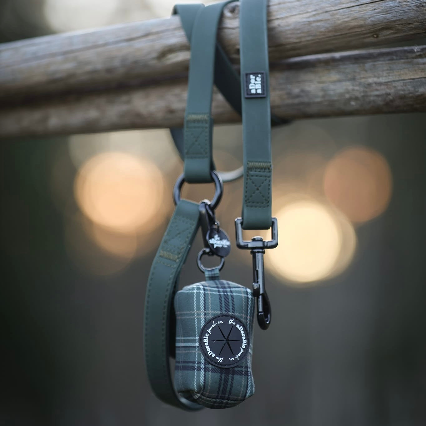 Poop Bag Holder - LUXE Hunter Green Plaid