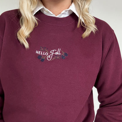 Embroidered Signature Sweatshirt - Bramble Berry - Mulberry