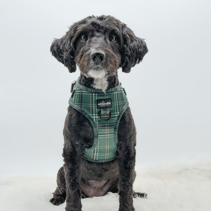 Adjustable Harness - LUXE Hunter Green Plaid