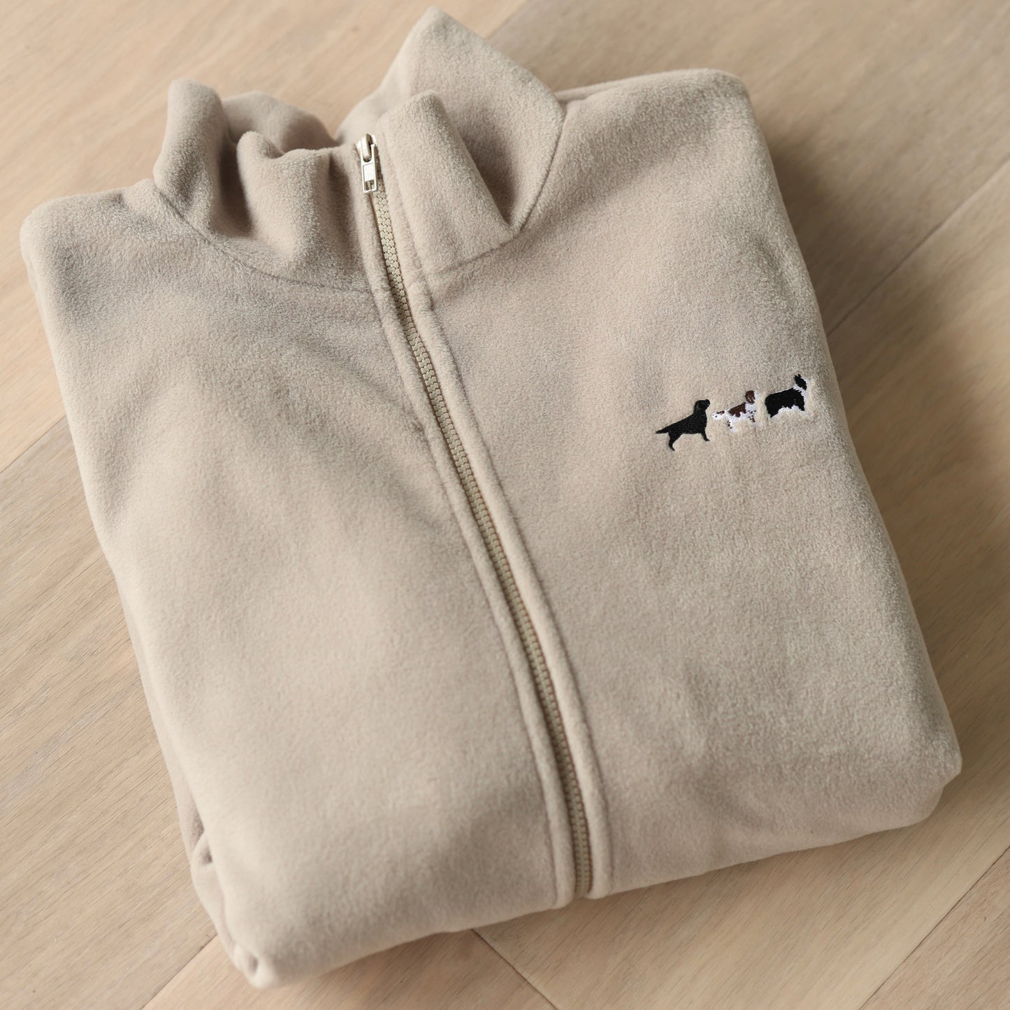 Embroidered Oversized Outdoor Full Zip Fleece - Natural - Working Breed - SAMPLE - 2XL