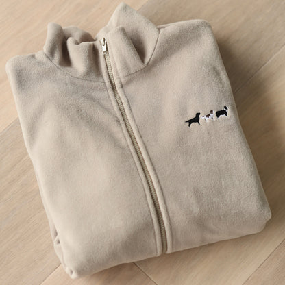 Embroidered Oversized Outdoor Full Zip Fleece - Natural - Working Breed - SAMPLE - 2XL