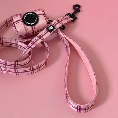 Poop Bag Holder - LUXE Rose Quartz Plaid