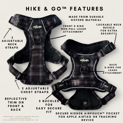 Hike & Go™ Harness - LUXE Noir Plaid