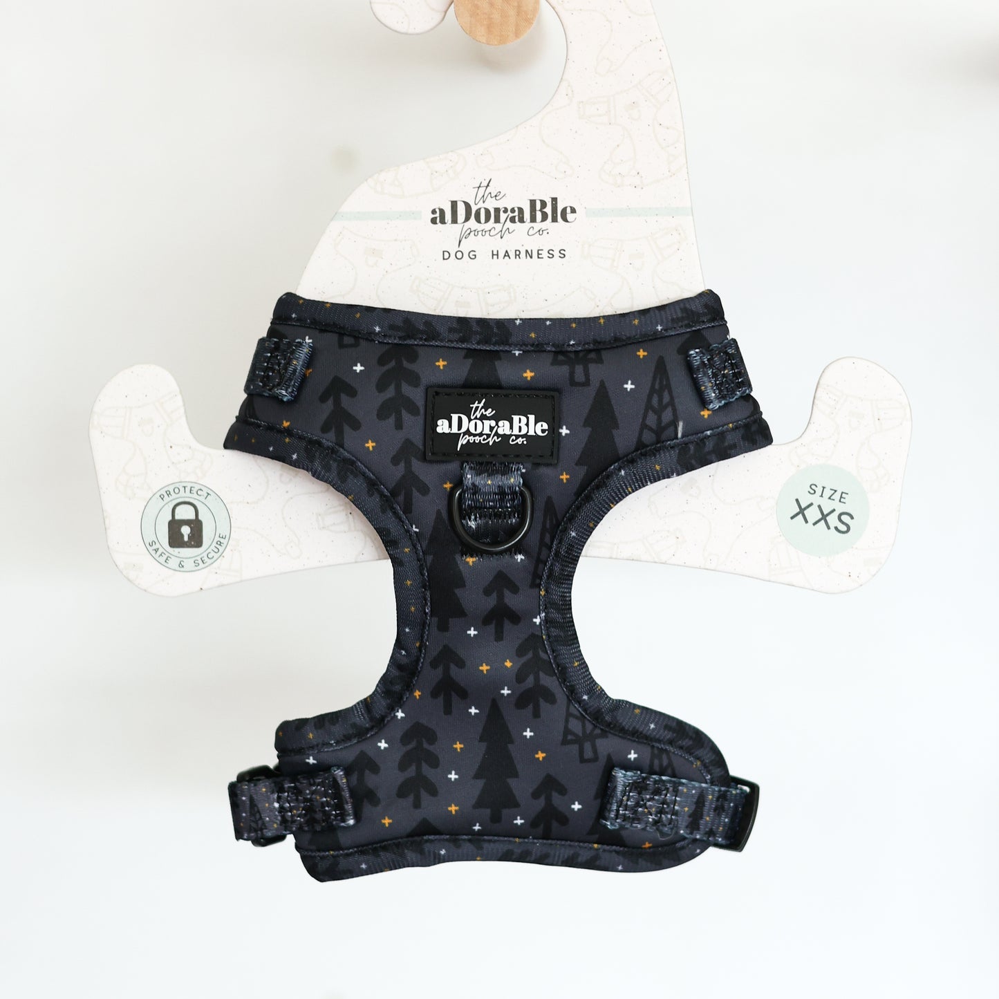 Adjustable Dog Puppy Harness - Midnight Forest - XXS