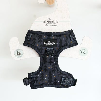 Adjustable Dog Puppy Harness - Midnight Forest - XXS