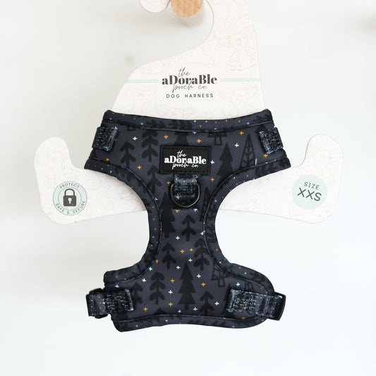 Adjustable Dog Puppy Harness - Midnight Forest - XXS