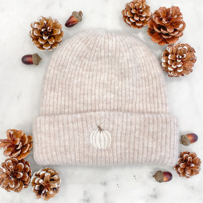 Beanie - Autumn Pumpkins - Almond