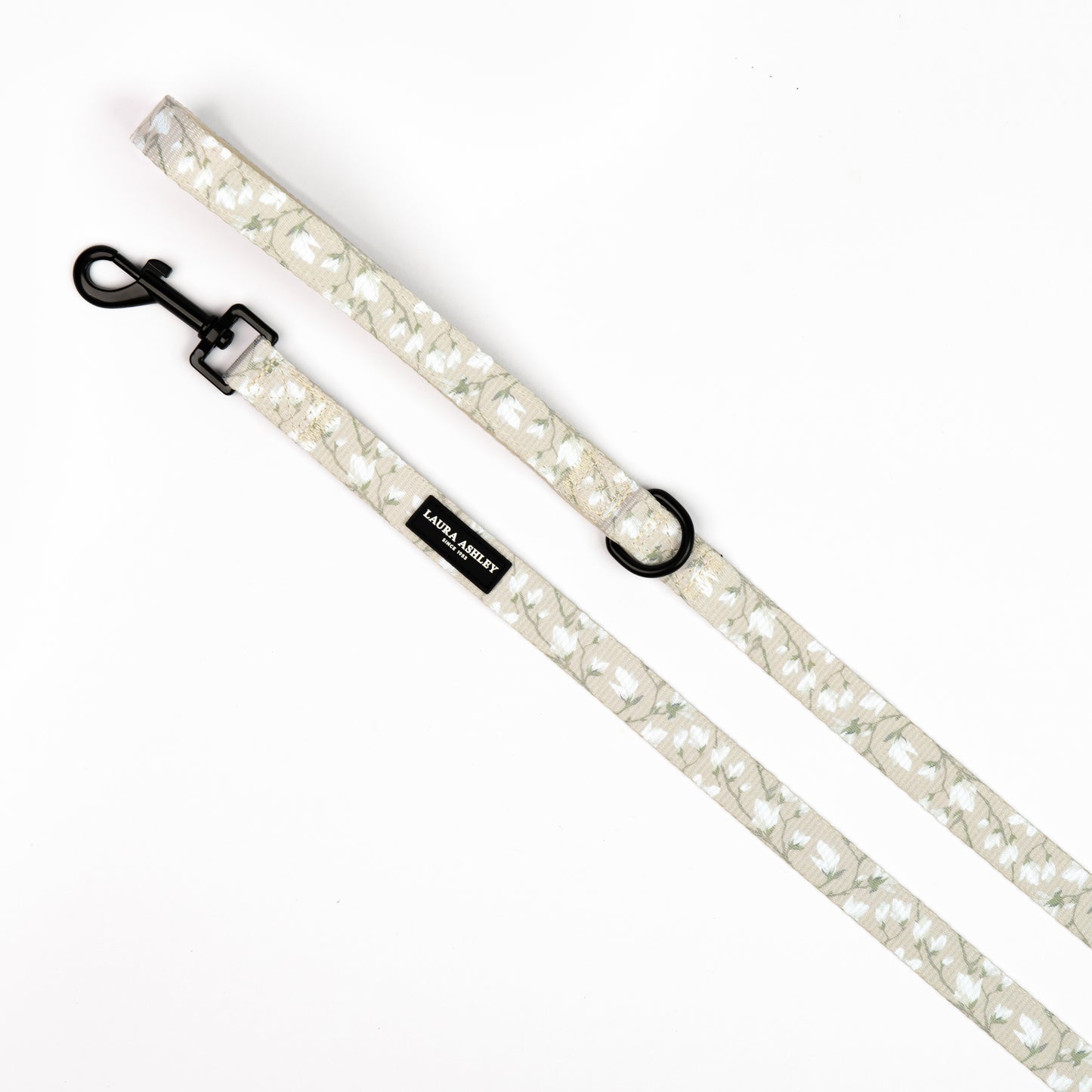 Magnolia Grove Laura Ashley fabric dog lead on white background