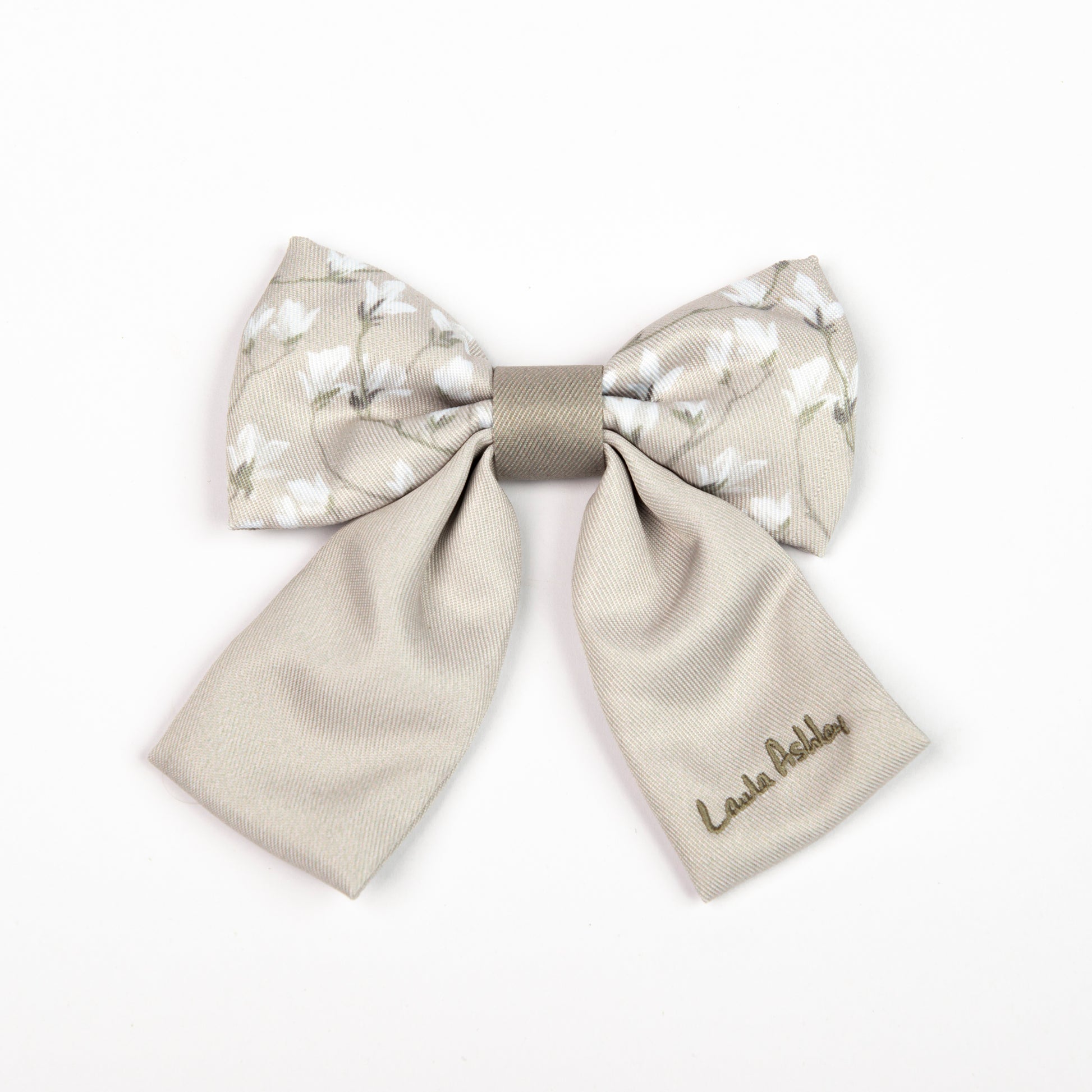 Large dog sailor bow tie in Magnolia Grove design on a white background