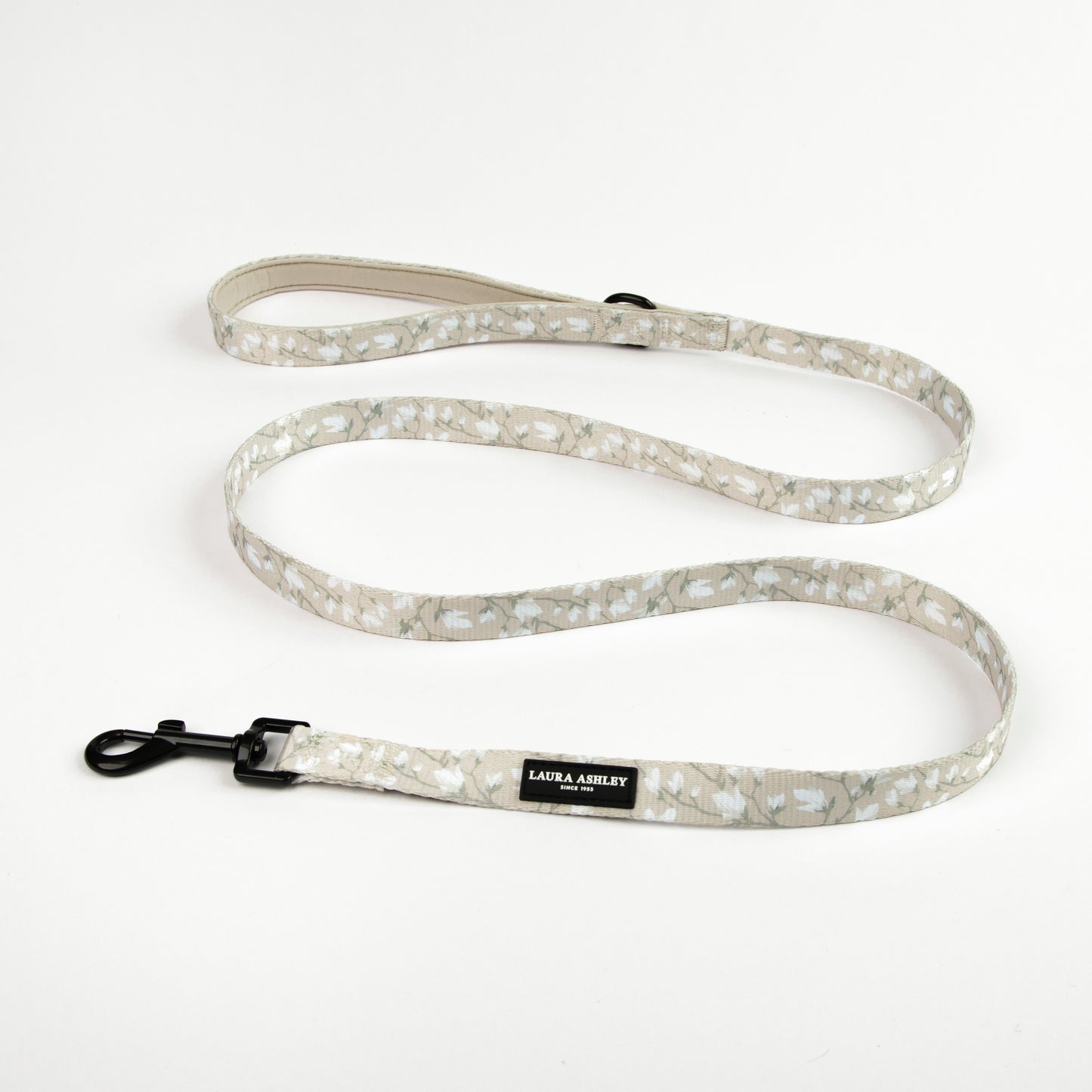 Magnolia Grove Laura Ashley fabric dog lead on white background