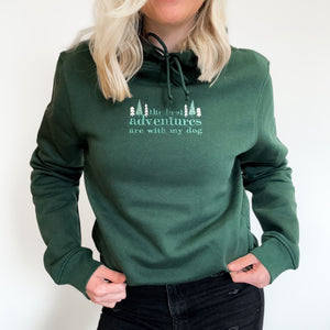 Embroidered Organic Hoodie - Forest Green - Woodland Walks