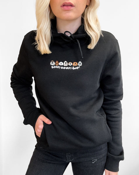 Embroidered Organic Hoodie - The aDoraBle Pooch Co x Boop My Nose - Boop! - Black