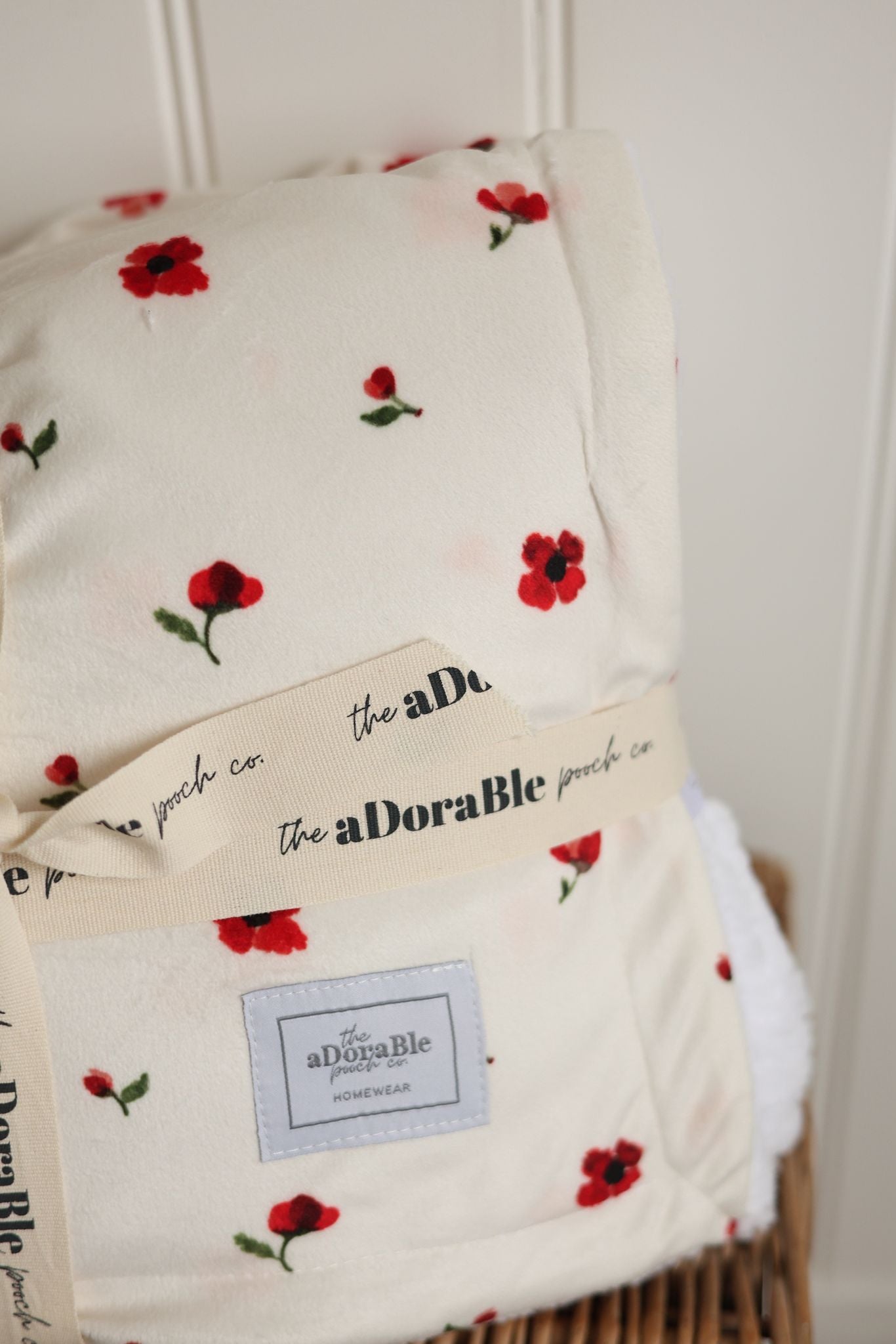 Extra Large Dog Blanket - Painted Poppies (seconds) - The aDoraBle Pooch Company