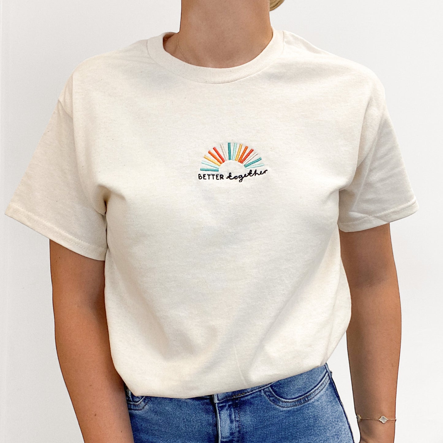 Embroidered AP T-Shirt - Seafoam Sunset - Better Together