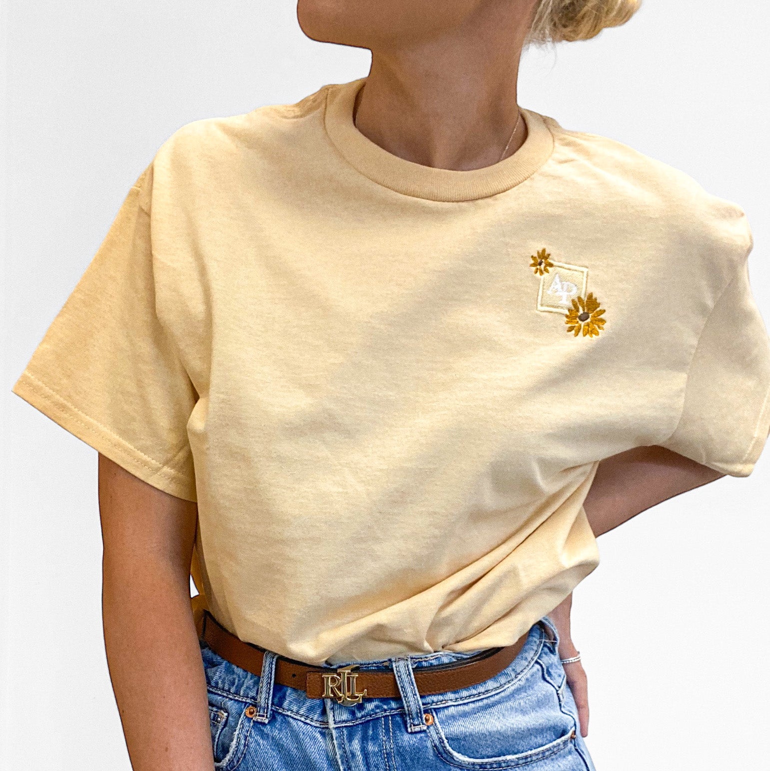 Embroidered AP T-Shirt - Sunflower Meadow