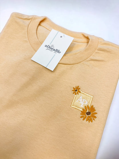 Embroidered AP T-Shirt - Sunflower Meadow