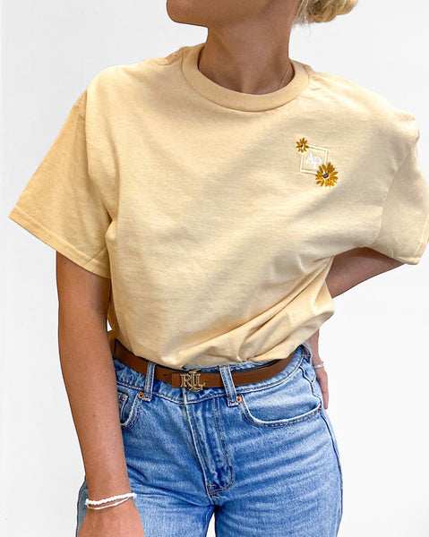 Embroidered AP T-Shirt - Sunflower Meadow