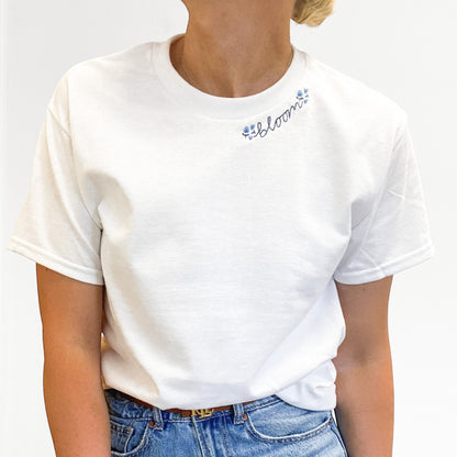 Embroidered AP T-Shirt - Cornflower Bloom - Bloom