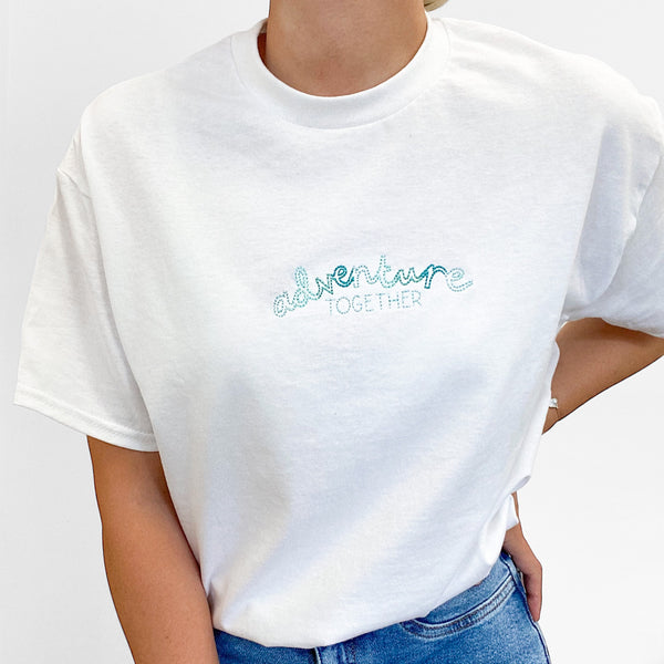 Embroidered AP T-Shirt - Seafoam Sunset - Adventure Together