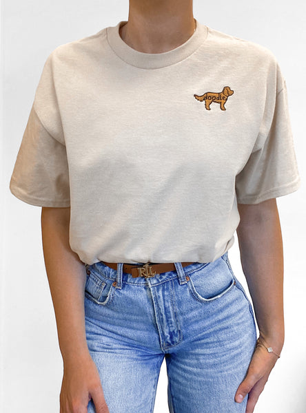 Embroidered T-Shirt - Doodle - Cream