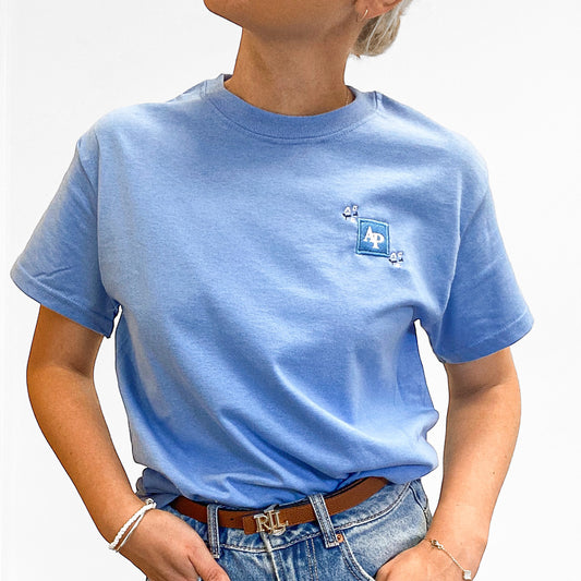 Embroidered AP T-Shirt - Cornflower Bloom