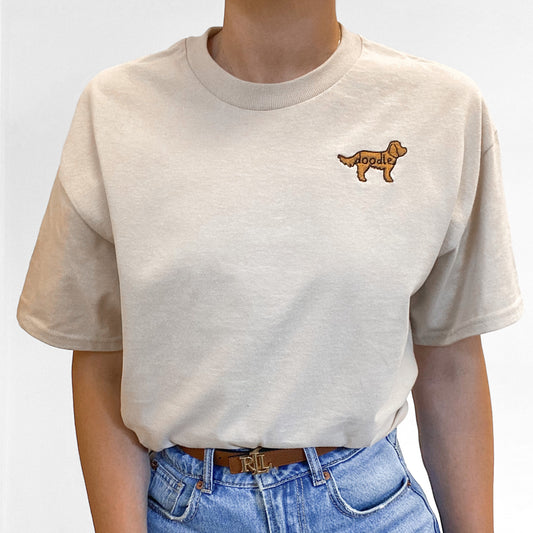 Embroidered T-Shirt - Doodle - Cream