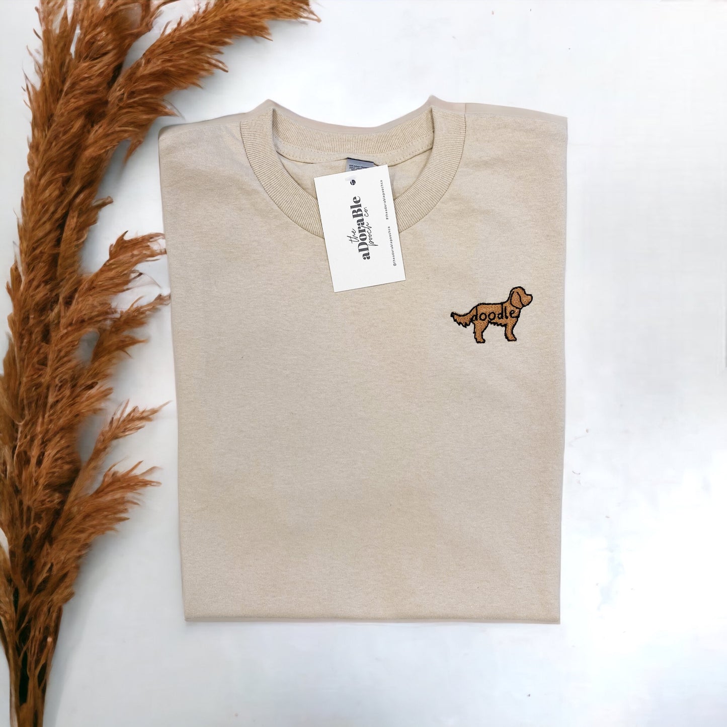 Embroidered T-Shirt - Doodle - Cream