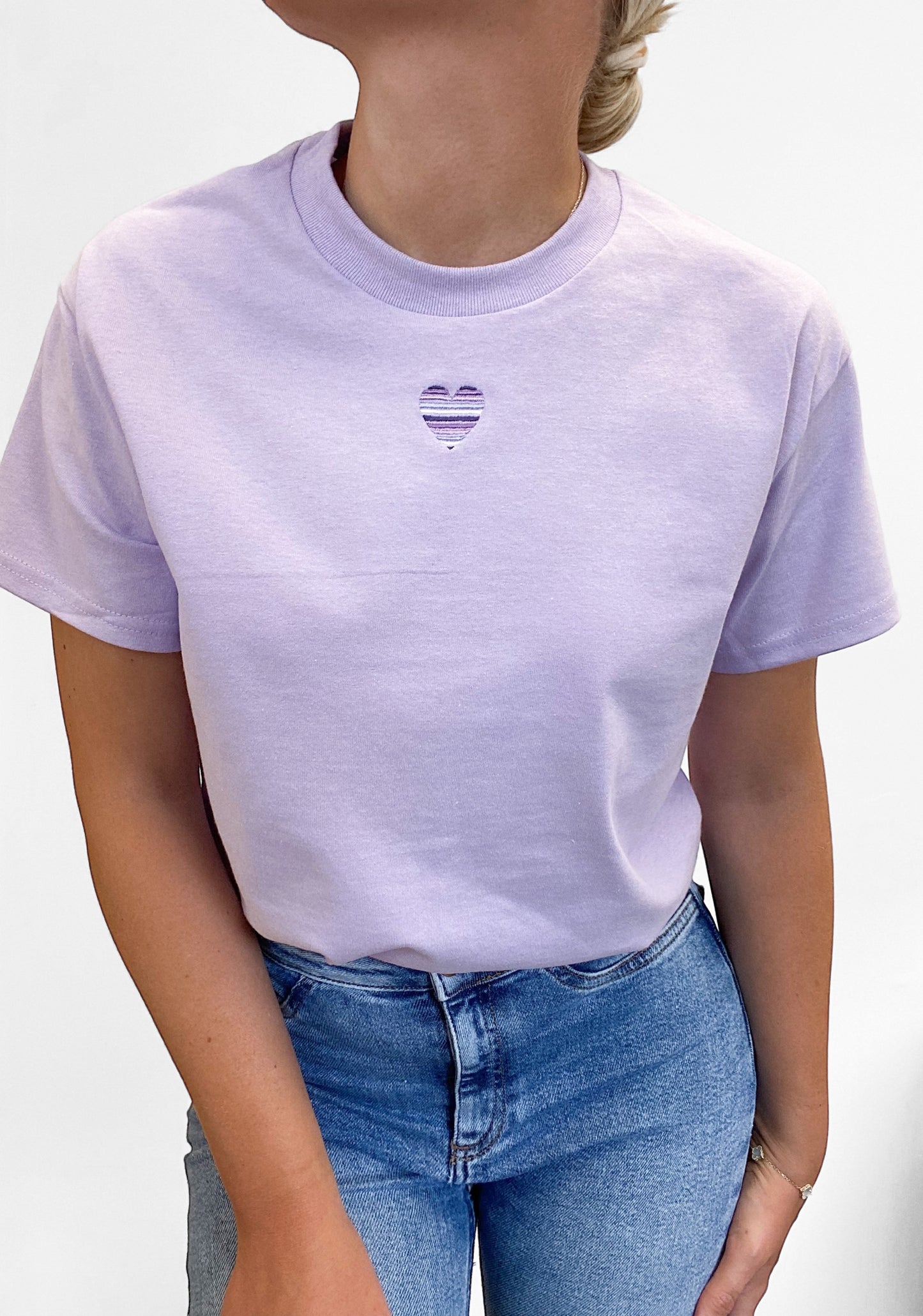 Embroidered AP T-Shirt - Violet Dusk - Love Heart