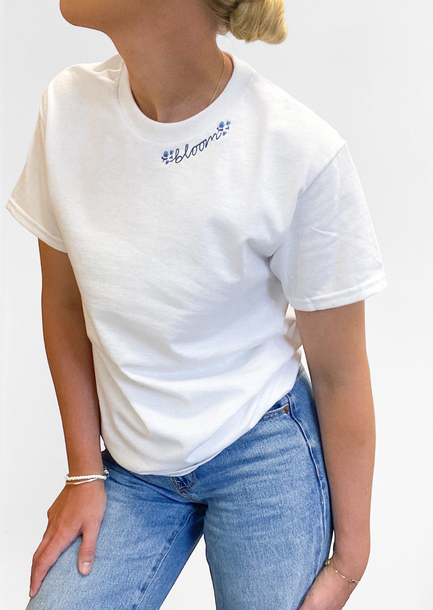 Embroidered AP T-Shirt - Cornflower Bloom - Bloom