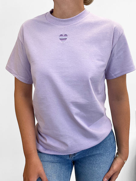 Embroidered AP T-Shirt - Violet Dusk - Love Heart