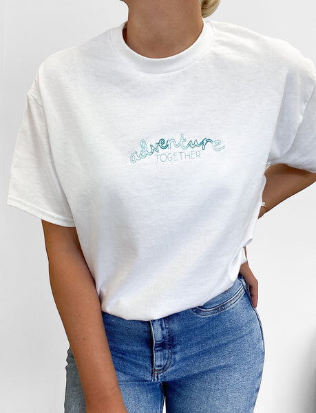 Embroidered AP T-Shirt - Seafoam Sunset - Adventure Together
