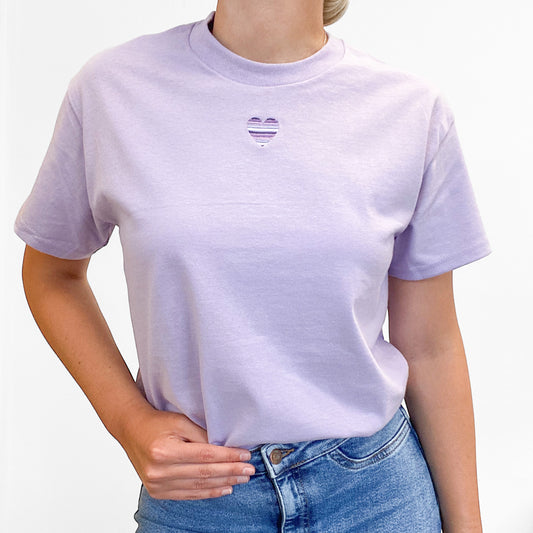 Embroidered AP T-Shirt - Violet Dusk - Love Heart