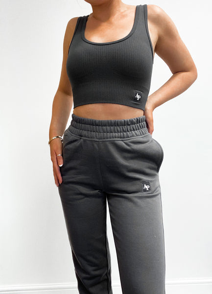 Ribbed Sports Bra - Classic Collection - Charcoal